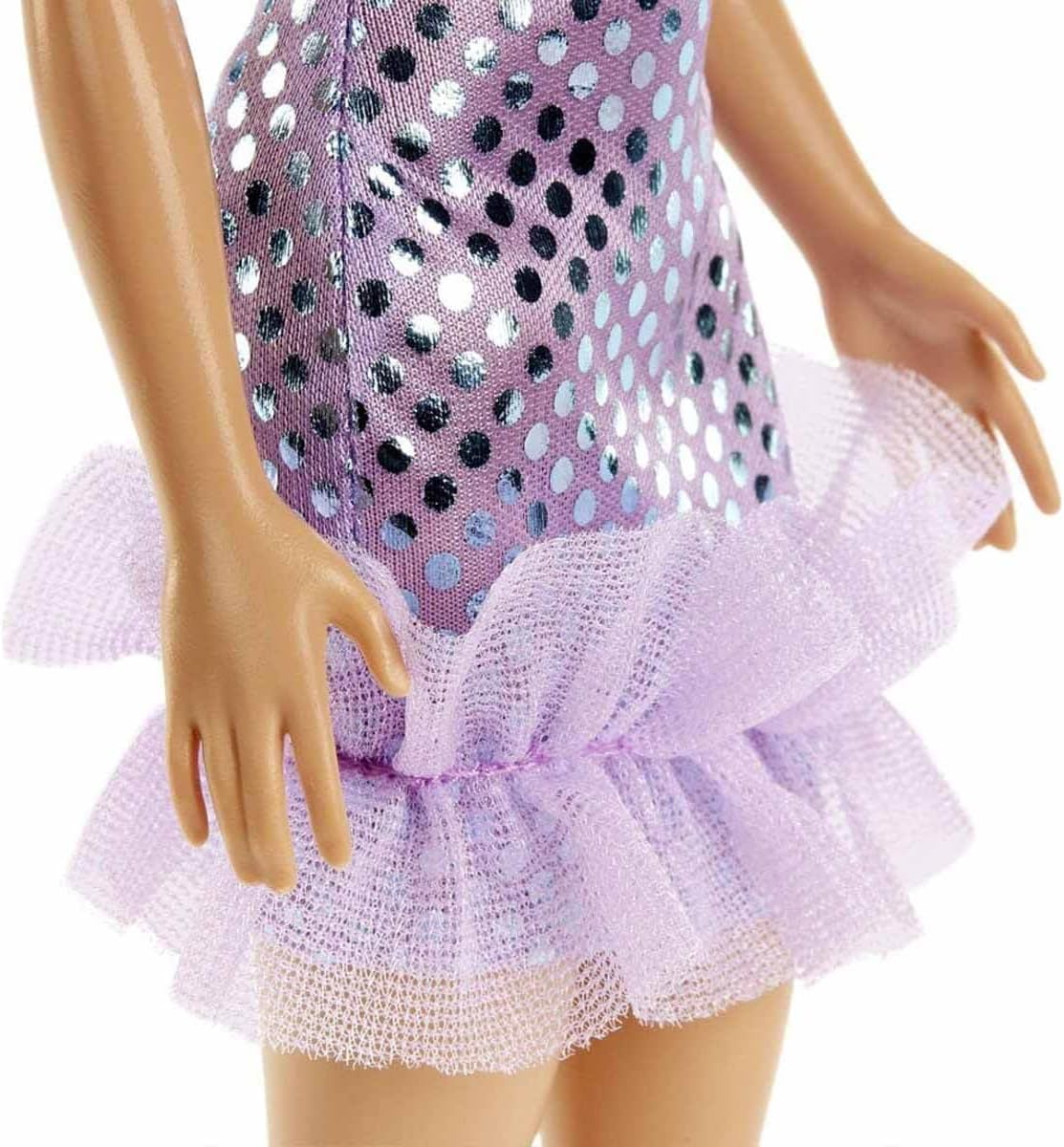 Barbie Glitz Doll HJR93 – Shiny Purple Polka Dot Dress