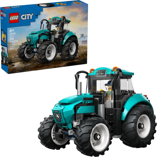 LEGO City Tractor 60498 – Farm Vehicle Building Set with Farmer Minifigure | 204 Pieces