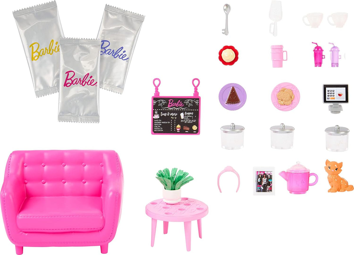Barbie Cozy Café Playset HKT94 – Doll & 21 Accessories