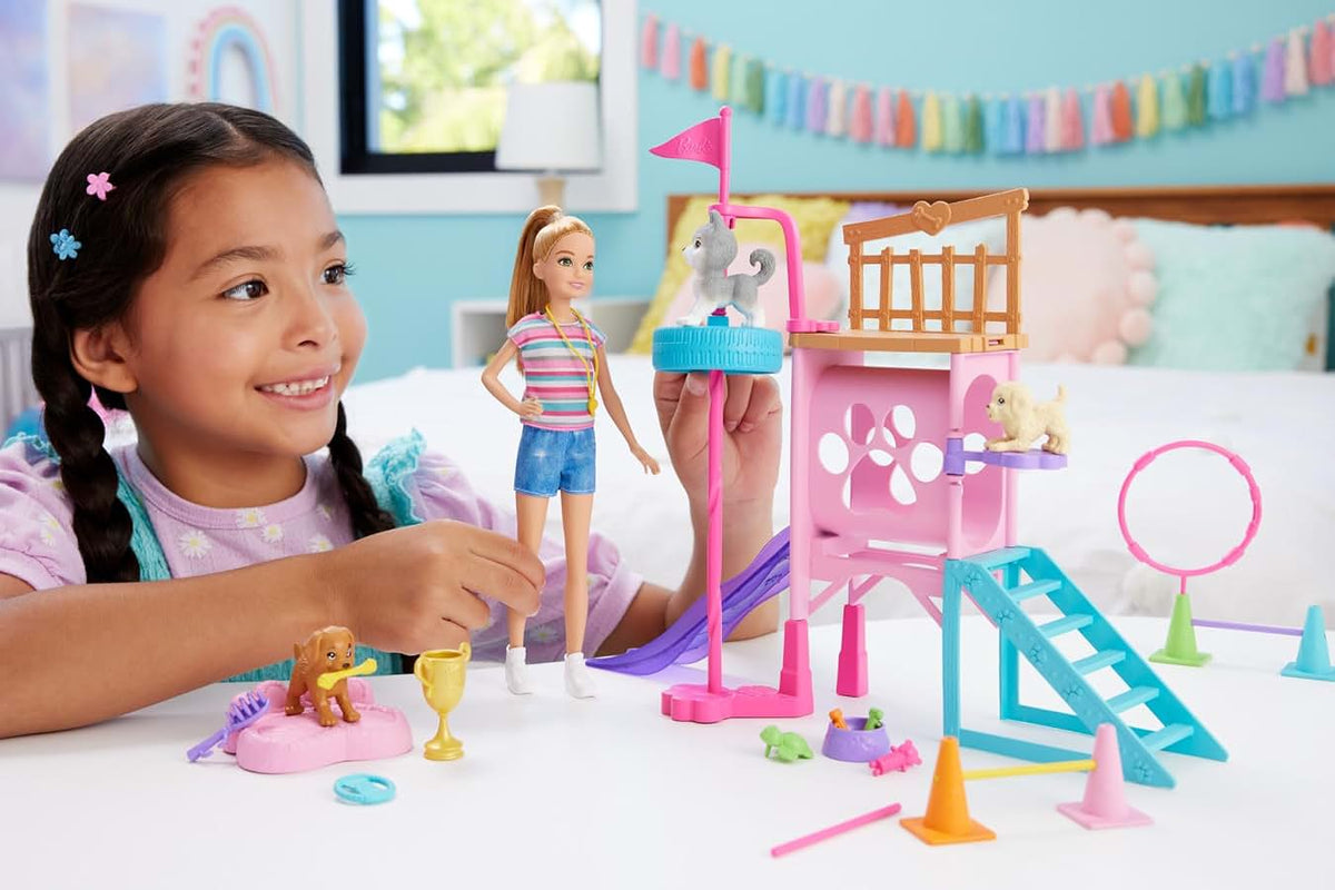 Barbie & Stacie to the Rescue Puppy Playground HRM10 – Doll & 3 Puppies