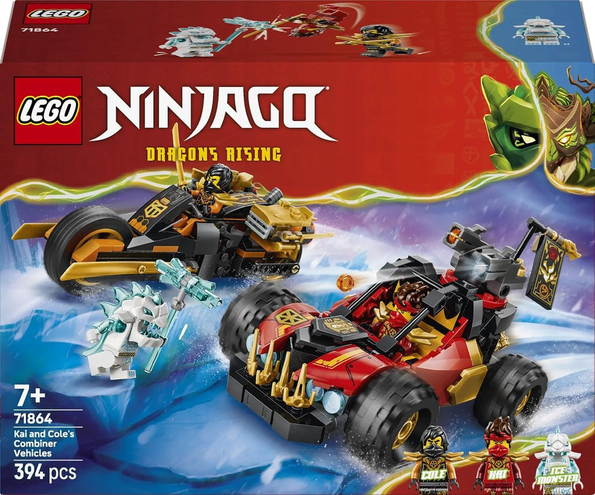 LEGO NINJAGO Kai & Cole’s Combiner Vehicles 71864 | 394 Pieces