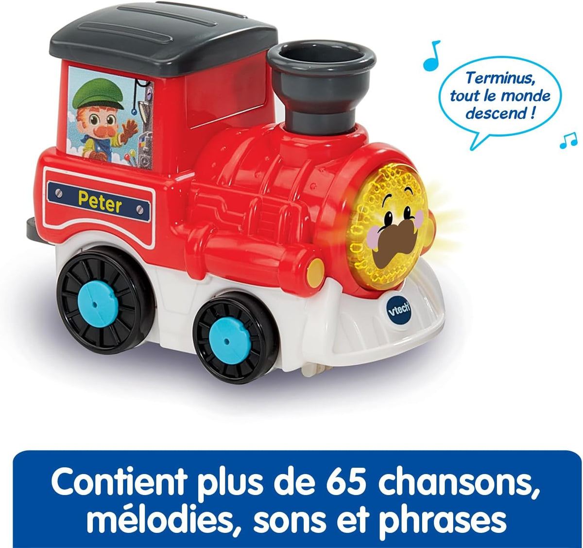 VTech Tut Tut Bolides Tut Tut Express Train Circuit 80-588605 – Peter Train & 2 Wagons