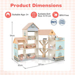 HONEY JOY Wooden Corner Dollhouse