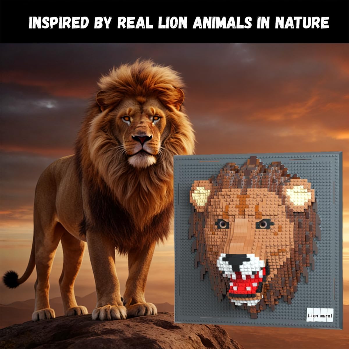 Lion Mural Lego 1849 Pieces