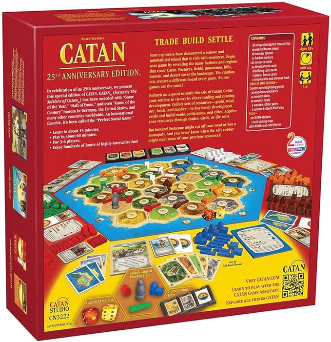 CATAN Board Game 25th Anniversary Edition | Includes The Base Game and The 5-6 Player Extension