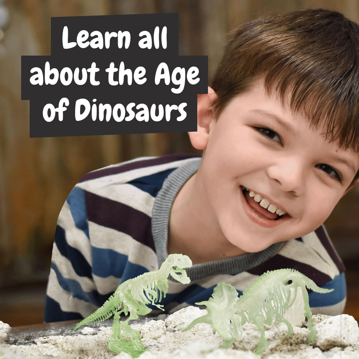 Science4you Dinosaur Fossil Excavation Kit 2 in 1 - Glow-in-the-dark Fossil Digging Kit