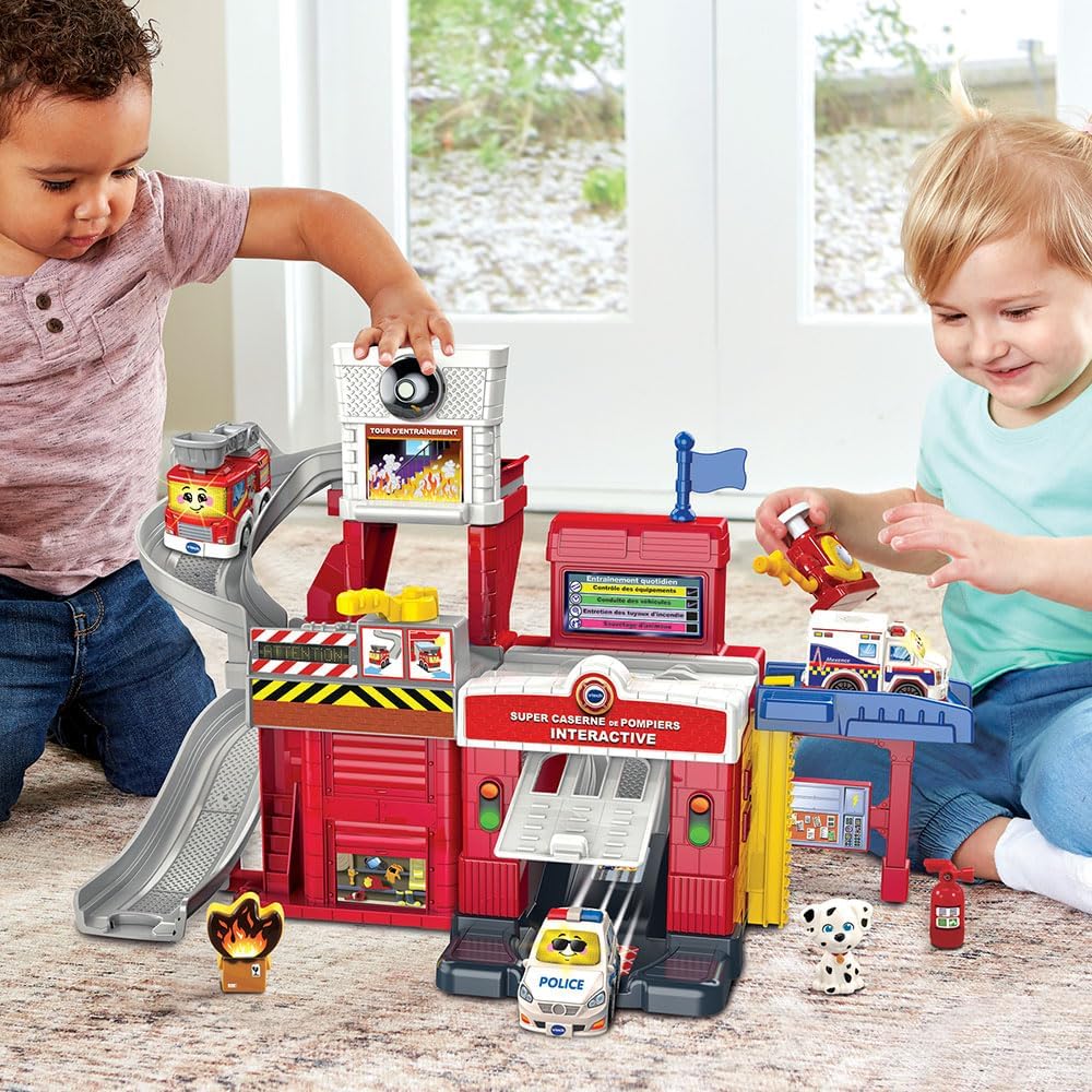 VTech Tut Tut Bolides Super Fire Station 80-543005 – Interactive 3-Story Playset