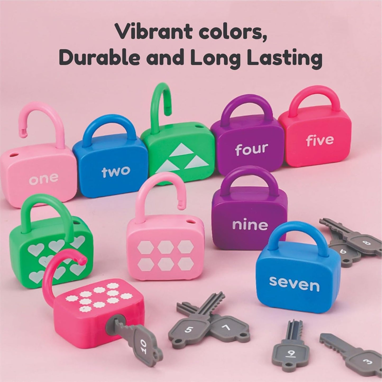 Number Lock & Key Toy, Matching and Counting Number Toys 20pcs
