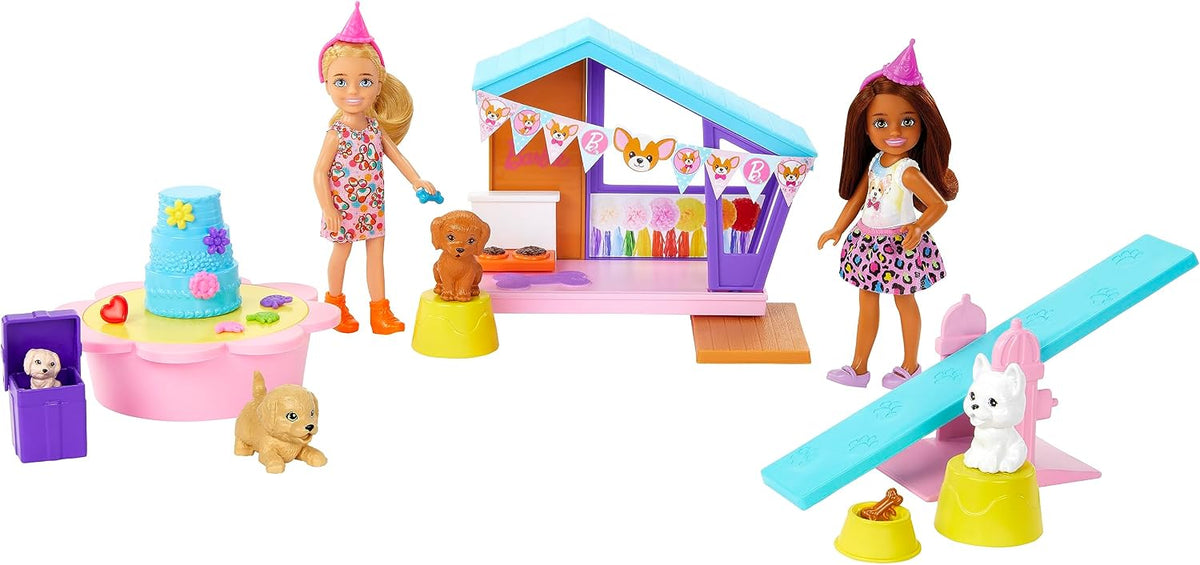 Barbie Celebration Fun Chelsea Doll & Puppy Party Playset HJY88