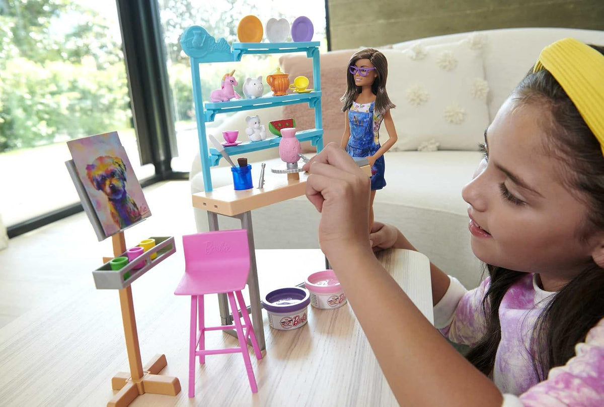 Barbie Relax & Create Art Studio HCM85 – Creative Art & Pottery Playset