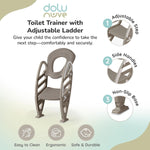 Dolu Toilet Trainer with Adjustable Ladder 7243 – Stone Gray