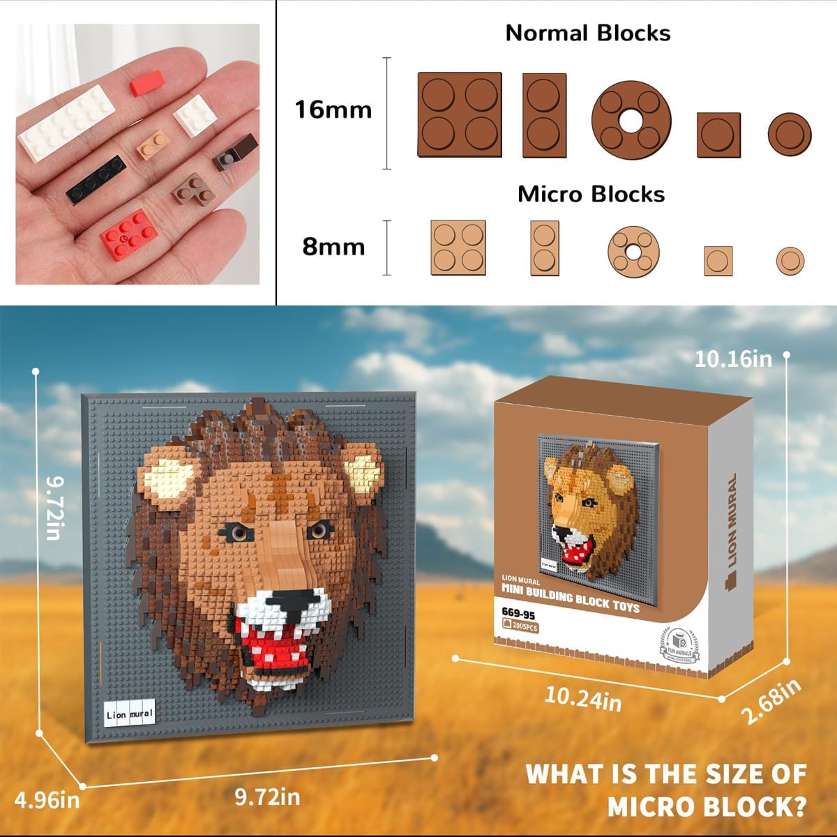Lion Mural Lego 1849 Pieces