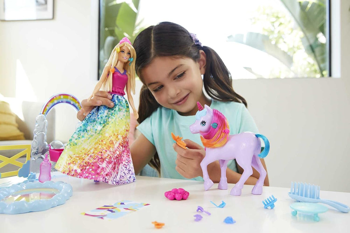 Barbie Dreamtopia Doll & Unicorn Playset GTG01 – Color Change
