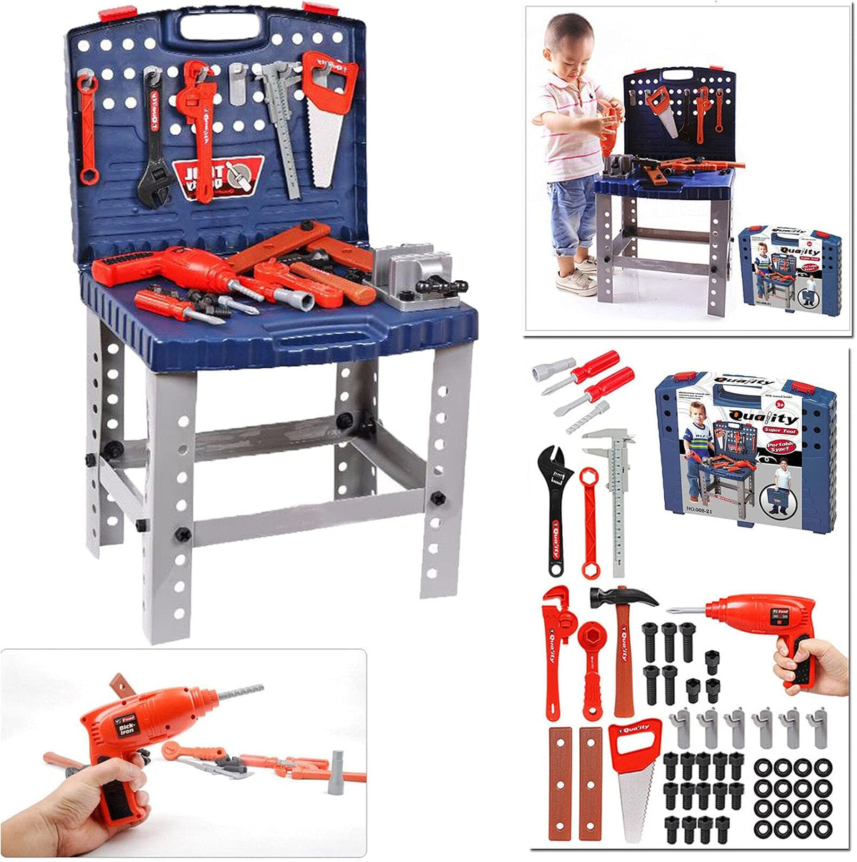 My Workshop Tool Set 008-22 – 57-Piece Kids Pretend Tool Set & Workbench
