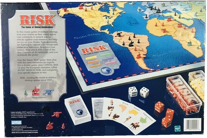 Parker Brothers Risk 1998 Board Game with Army Shaped Pieces (french and arabic)