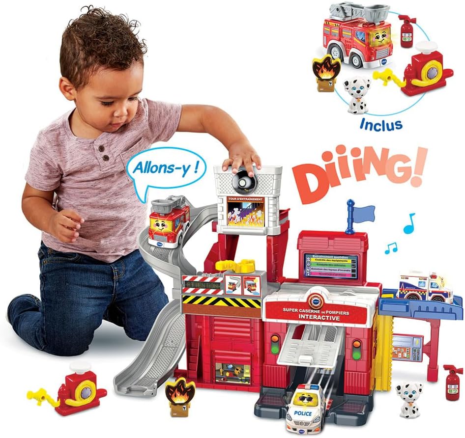 VTech Tut Tut Bolides Super Fire Station 80-543005 – Interactive 3-Story Playset