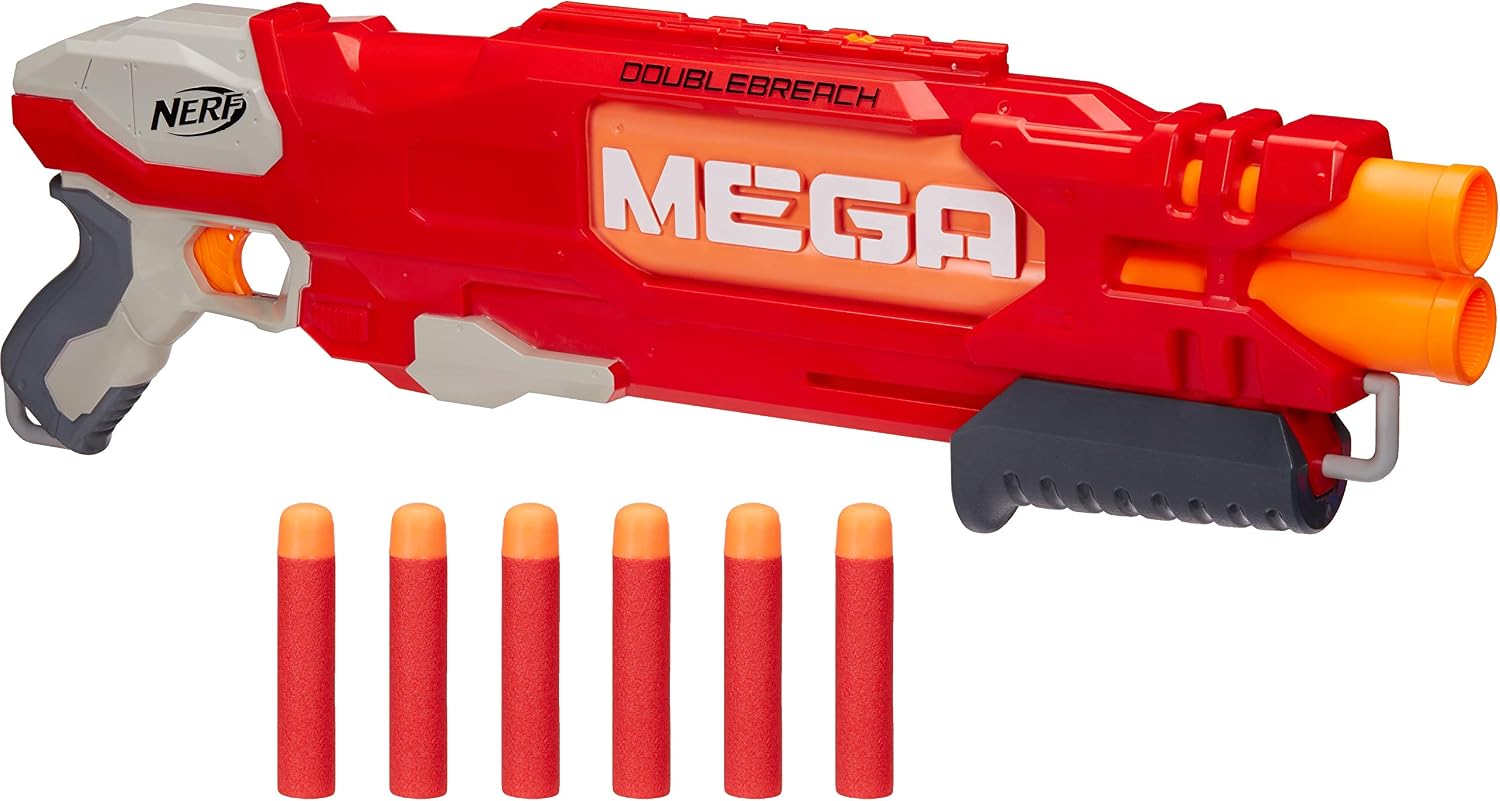 NERF N-Strike Mega DoubleBreach Blaster B9597 – 6 Mega Darts