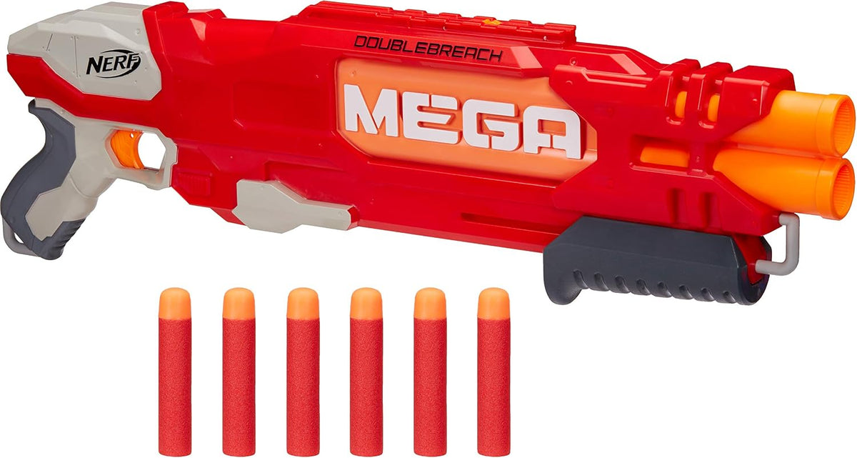 NERF N-Strike Mega DoubleBreach Blaster B9597 – 6 Mega Darts