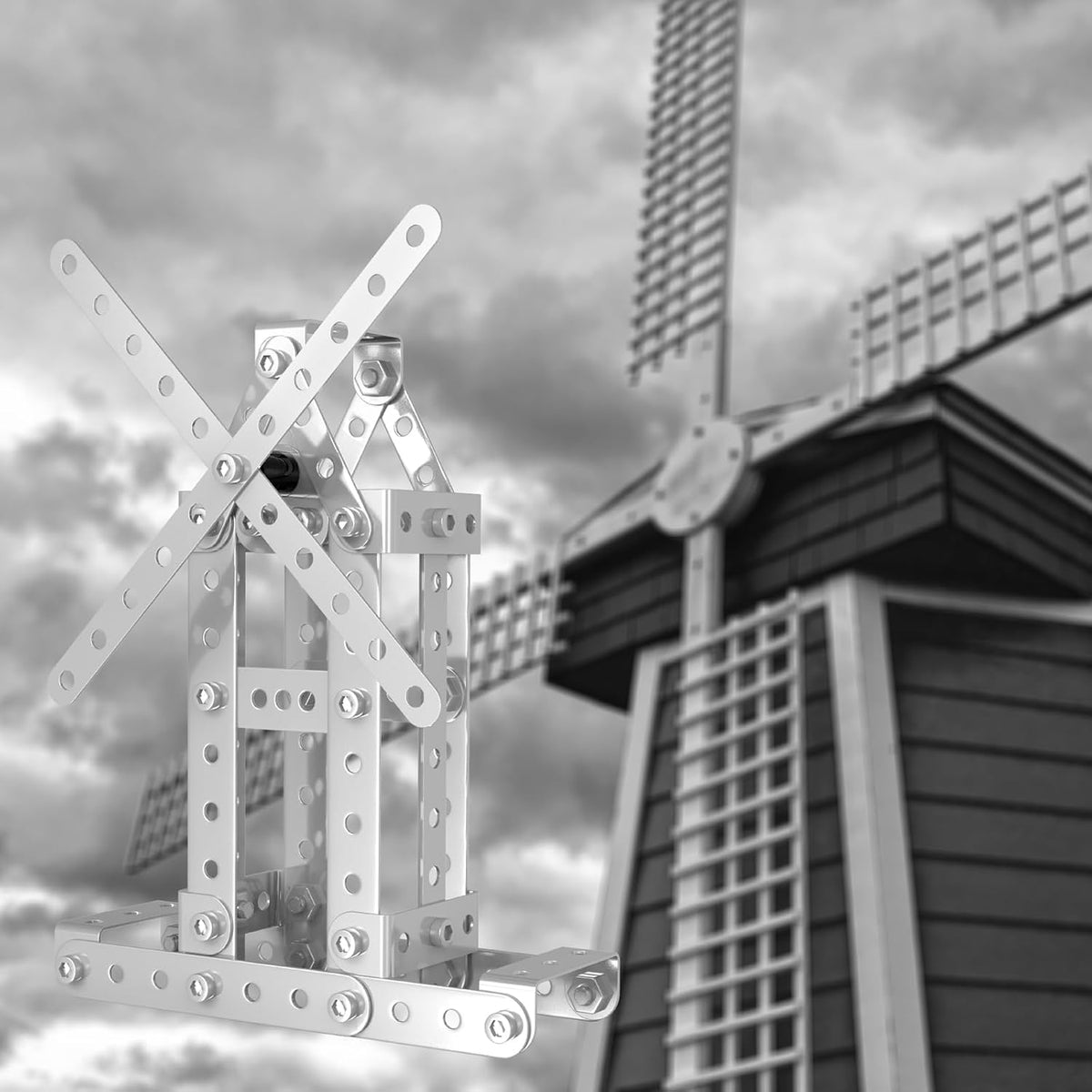 Metal Building Set 1301 – 273 Pieces, 3-in-1 Crane & Windmill