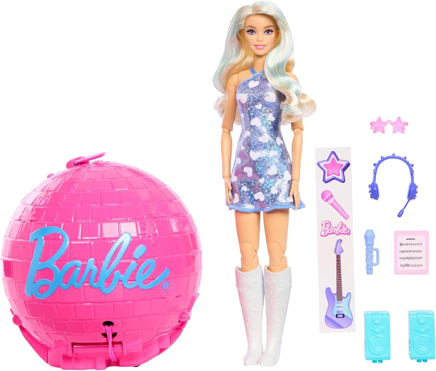 Barbie Roll & Reveal Pop Star Doll JMK19 – Music Career Surprise