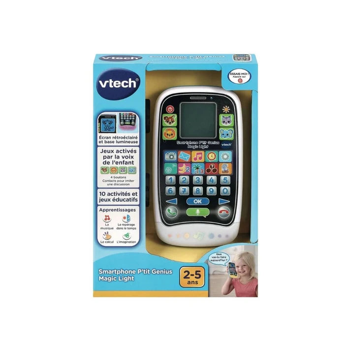 VTech P’tit Genius Magic Light Smartphone 80-529205 – Interactive Learning Phone