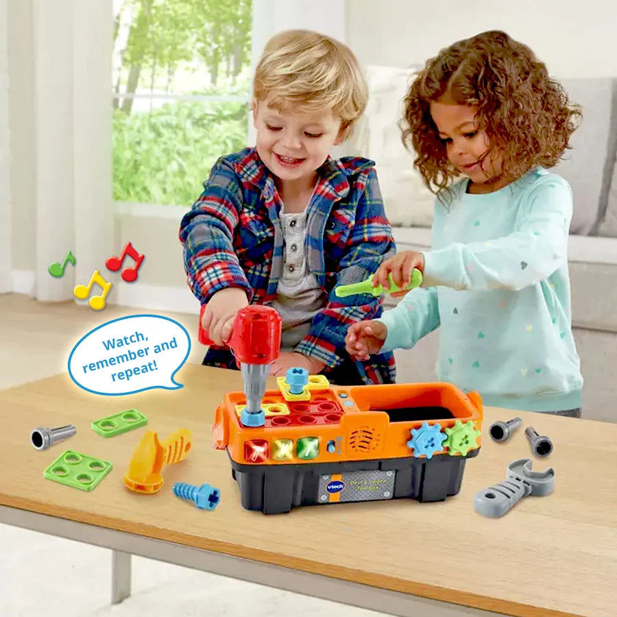 VTech Drill & Learn Toolbox 553903 – Interactive Tool Set
