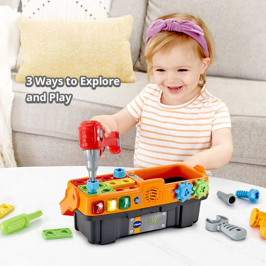 VTech Drill & Learn Toolbox 553903 – Interactive Tool Set
