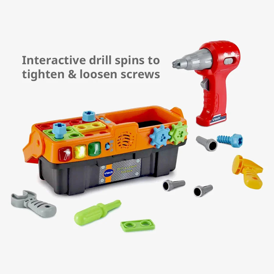 VTech Drill & Learn Toolbox 553903 – Interactive Tool Set