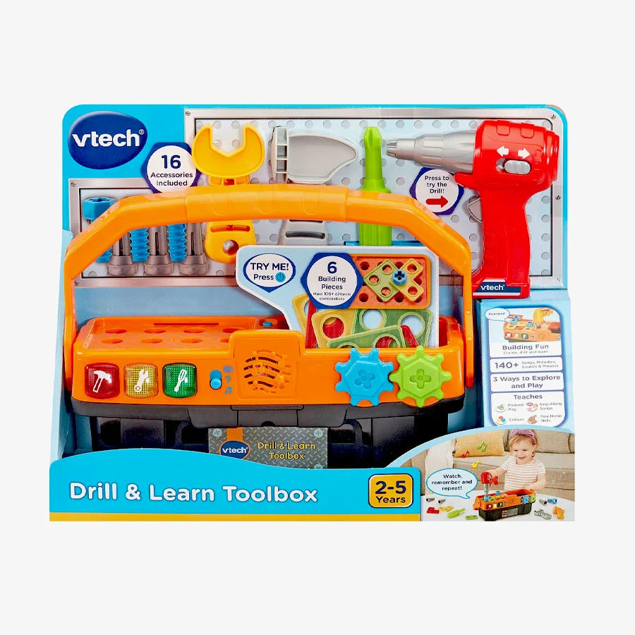 VTech Drill & Learn Toolbox 553903 – Interactive Tool Set