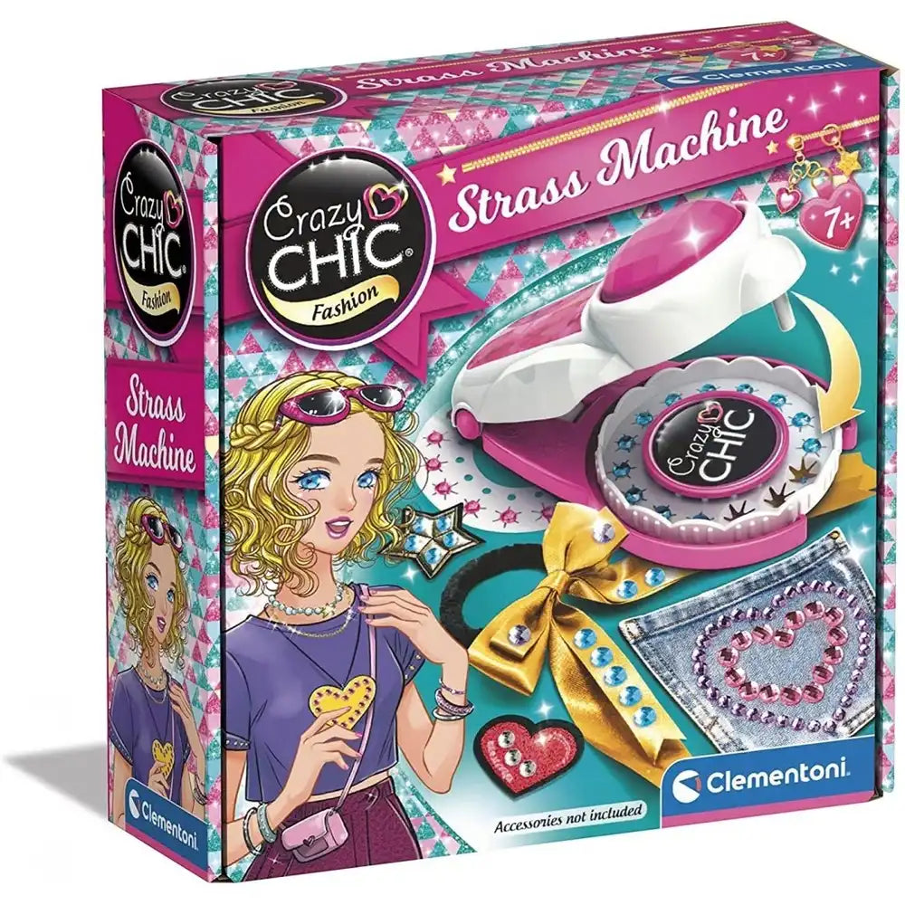 Crazy Chic Strass Machine toy packaging with a girl and jewelry-themed design.