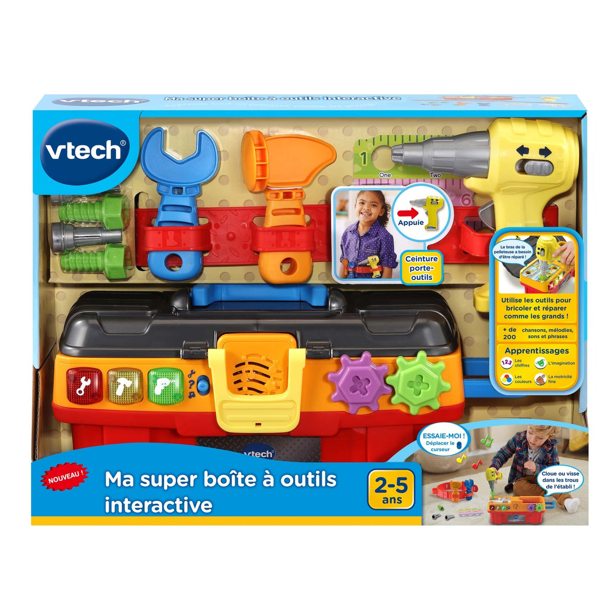 VTech Drill & Learn Toolbox Pro 80-550905 – Interactive Tool Set