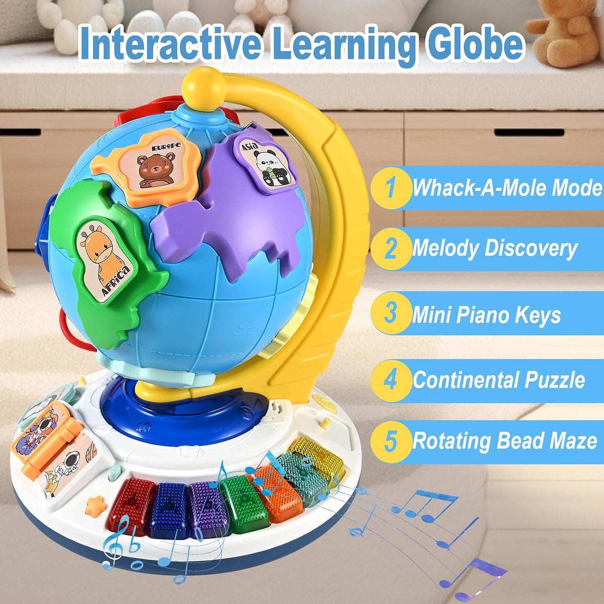 5-in-1 Interactive Light-Up Globe