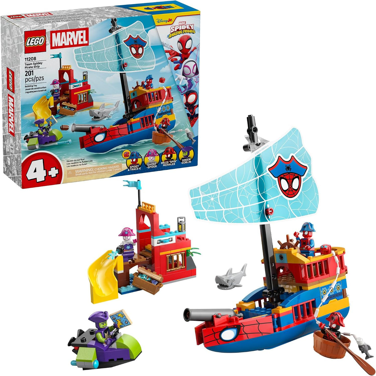 LEGO Marvel Spidey Team Pirate Ship 11208 – Super Hero Building Set, 201 Pieces