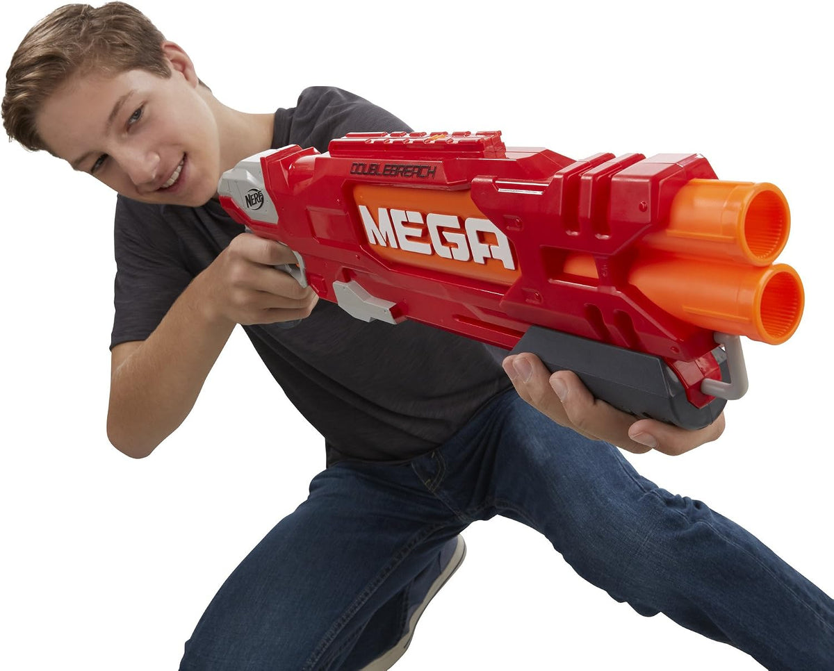 NERF N-Strike Mega DoubleBreach Blaster B9597 – 6 Mega Darts