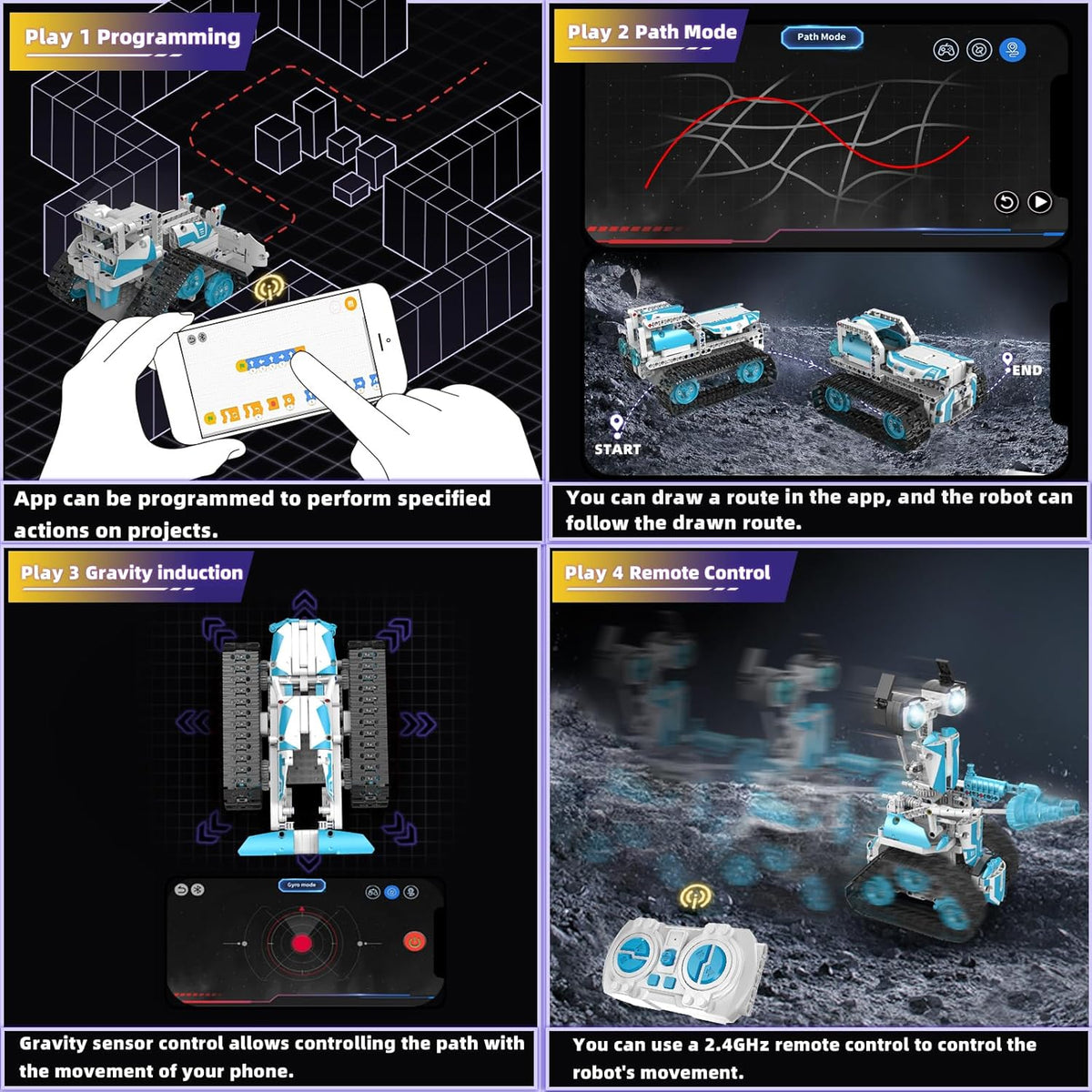 Building Blocks Robots Pro 5-in-1 Set with Remote Control and App remote 720pcs