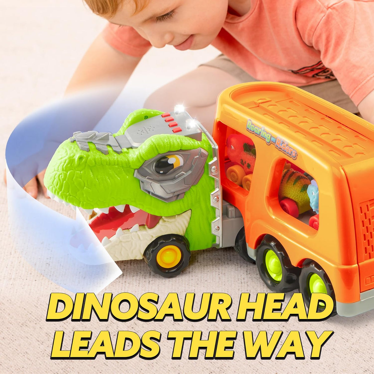 Dinosaur Carrier Truck 16561 – 6 Mini Dinosaur Cars