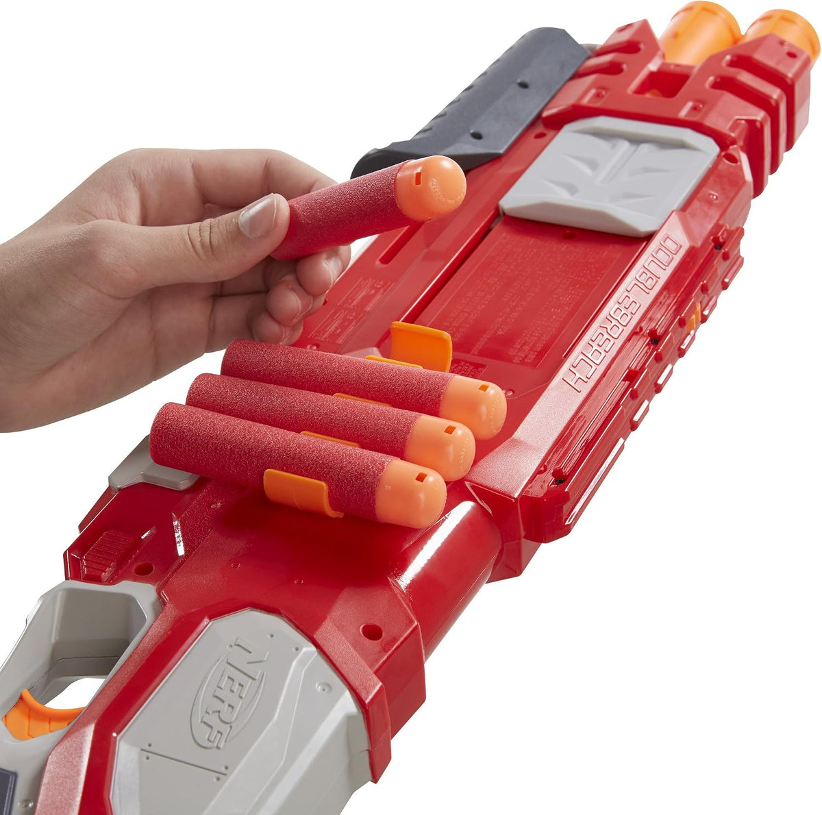 NERF N-Strike Mega DoubleBreach Blaster B9597 – 6 Mega Darts