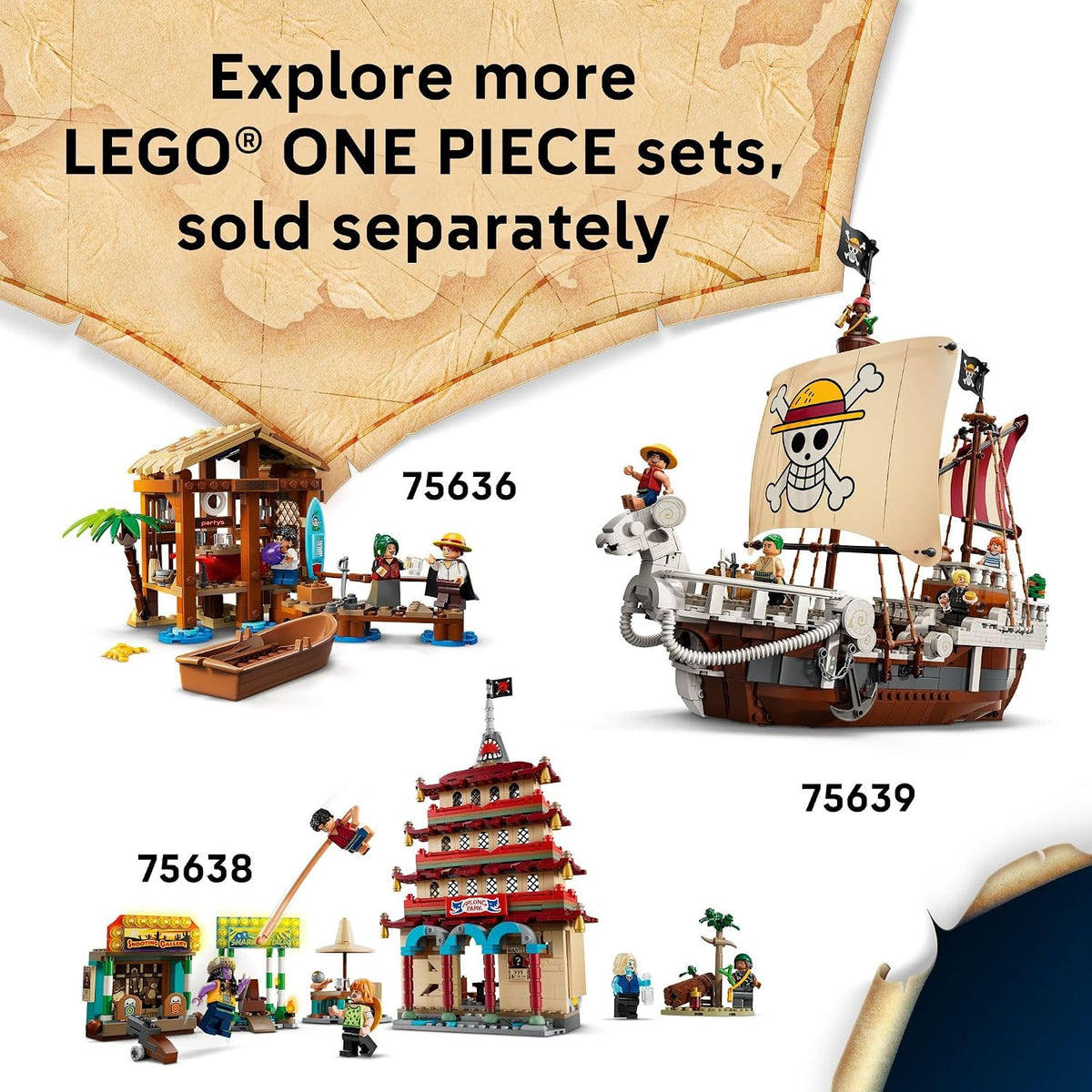 LEGO ONE PIECE Buggy the Clown’s Circus Tent 75637 – Anime Building Set, 573 Pieces