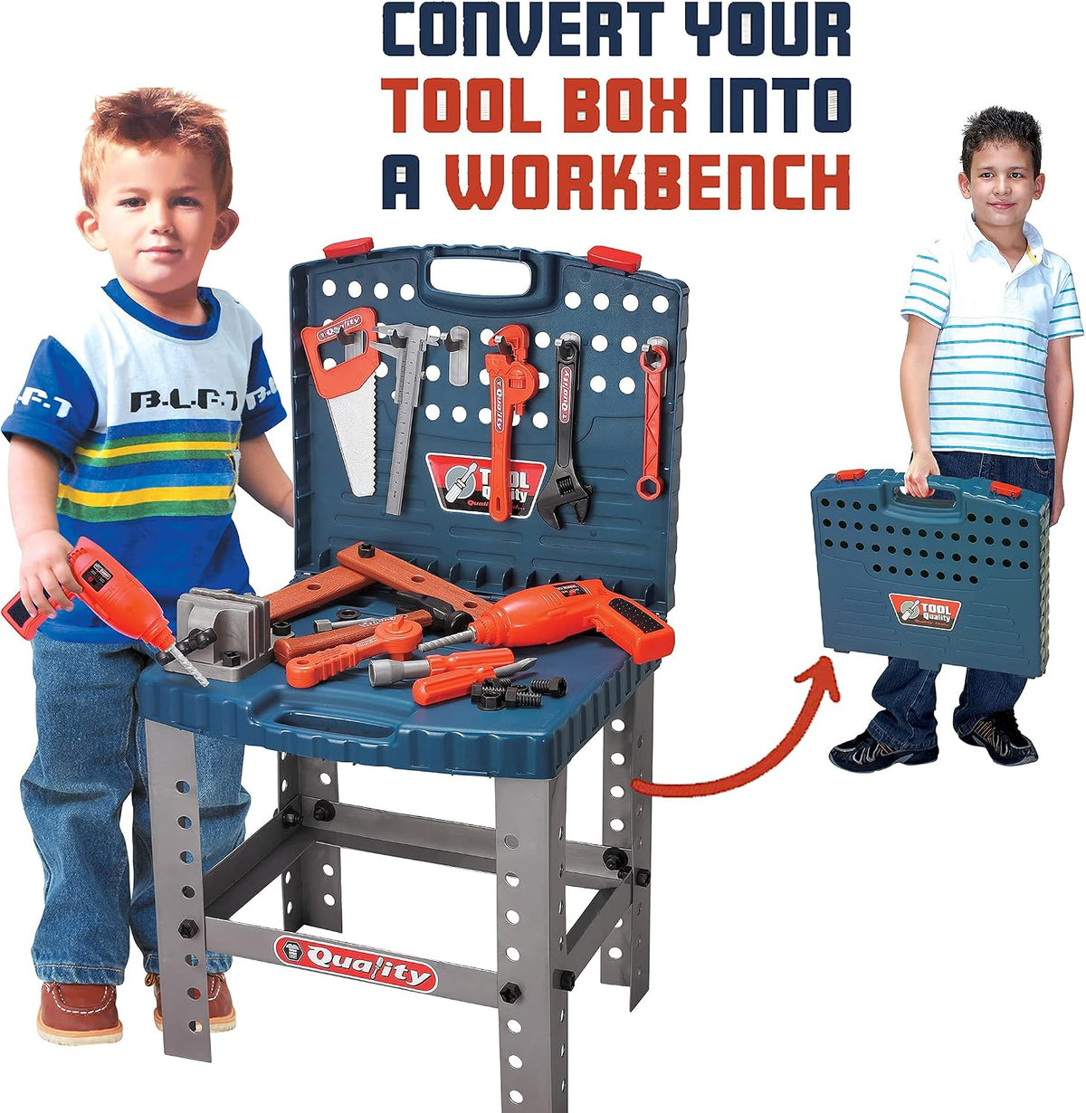 My Workshop Tool Set 008-22 – 57-Piece Kids Pretend Tool Set & Workbench