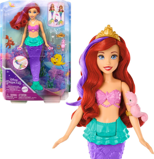 Disney Princess Ariel Swim & Splash Doll HPD43 – Color-Change Hair & Tail