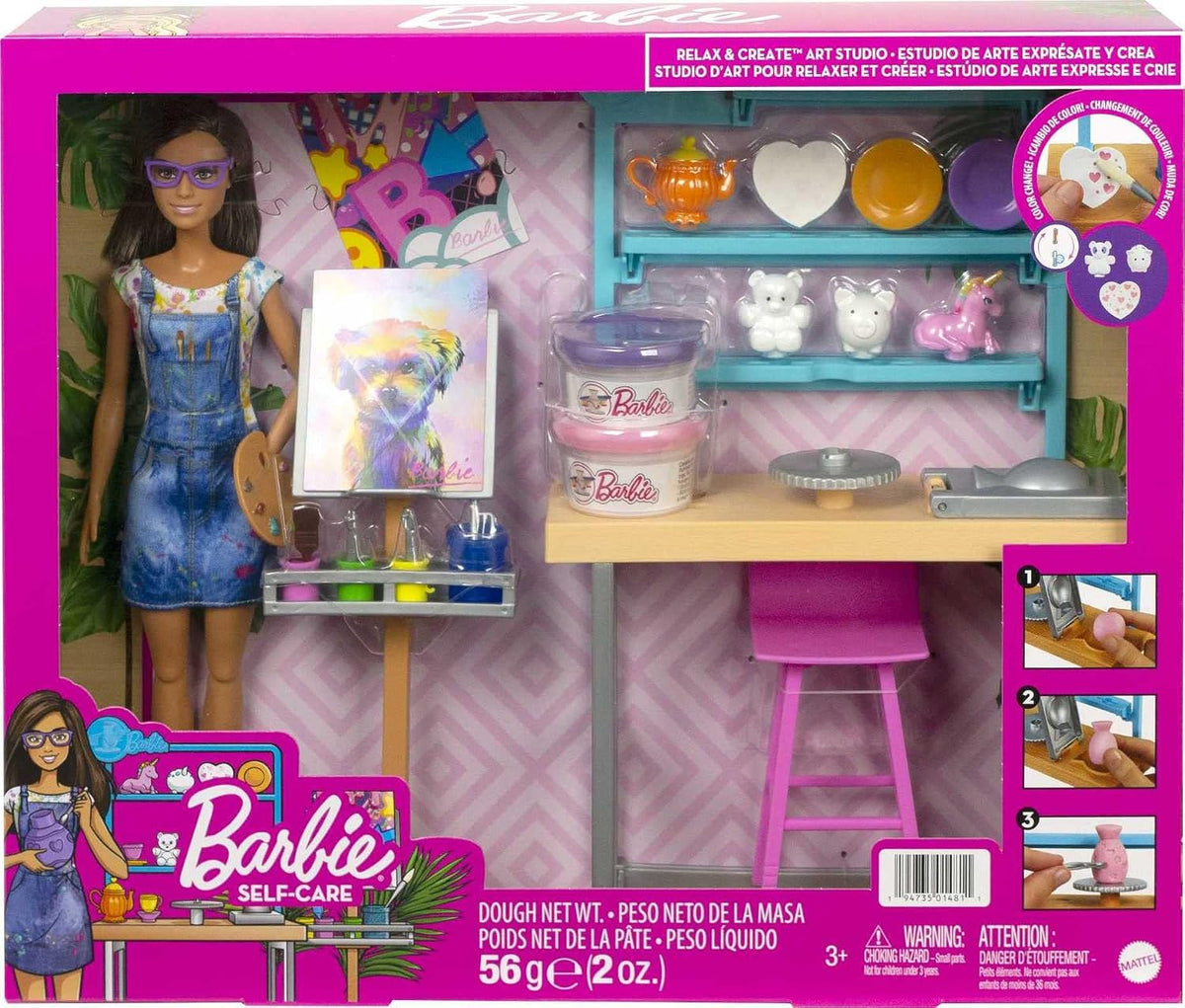 Barbie Relax & Create Art Studio HCM85 – Creative Art & Pottery Playset