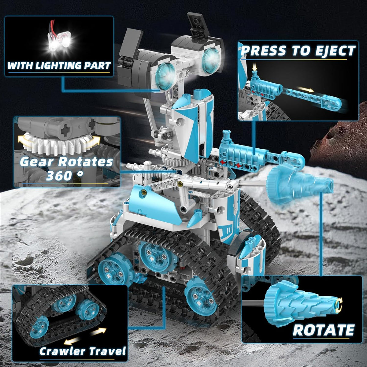 Building Blocks Robots Pro 5-in-1 Set with Remote Control and App remote 720pcs