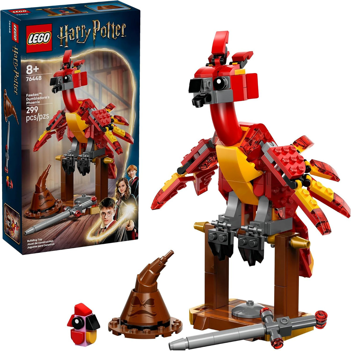 LEGO Harry Potter Fawkes: Dumbledore’s Phoenix 76448 – Buildable Phoenix, 299 Pieces