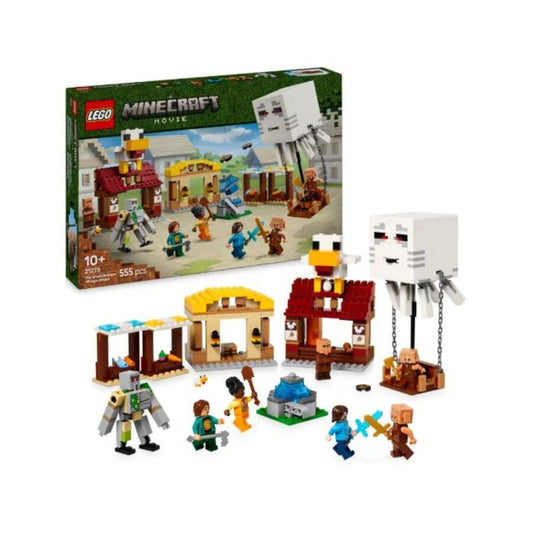LEGO Minecraft The Ghast Balloon Village Attack 21273 – Minecraft Movie Set, 555 Pieces