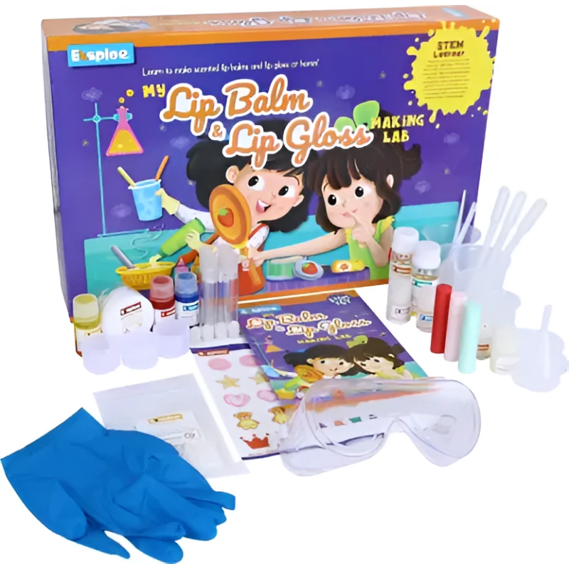 Eksploe My Lip Balm & Lip Gloss – DIY STEM Lip Care Making Kit for Kids