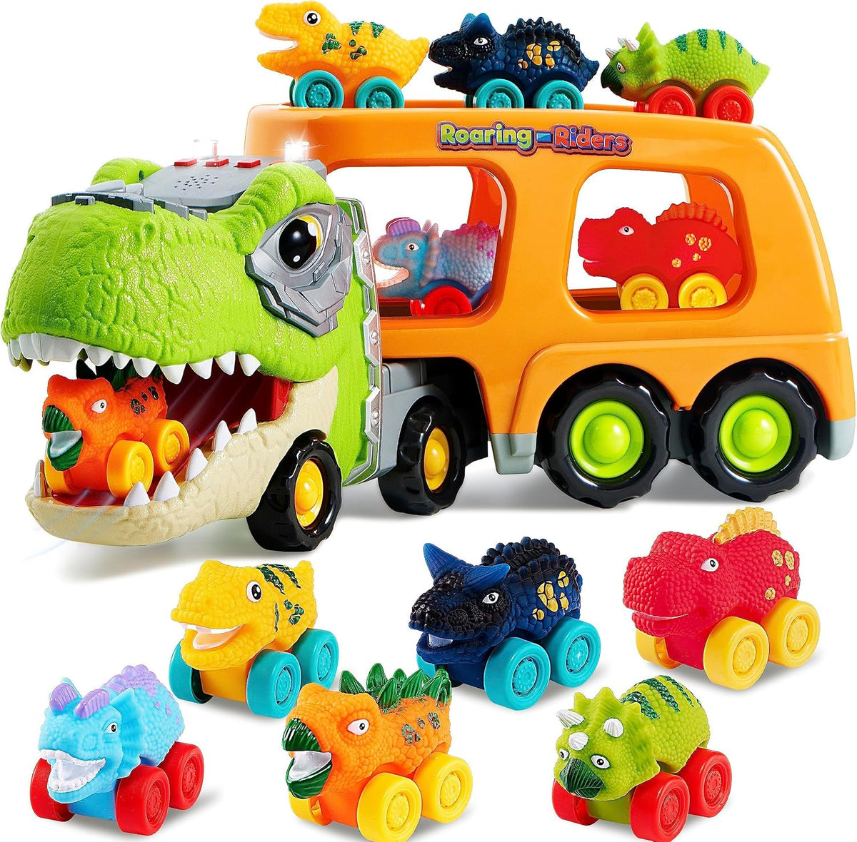 Dinosaur Carrier Truck 16561 – 6 Mini Dinosaur Cars