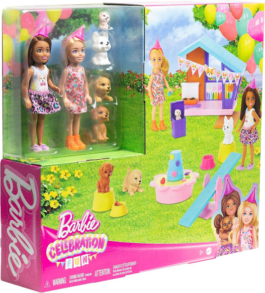 Barbie Celebration Fun Chelsea Doll & Puppy Party Playset HJY88