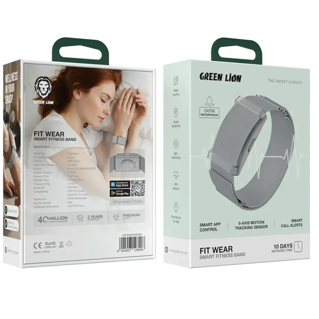 Green Lion FIT WEAR Smart Fitness Band Grey