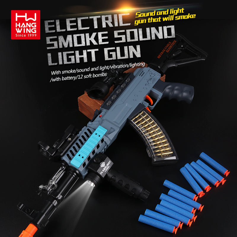 Hang Wing AK47 Special Force Set – Electric Soft-Shot Blaster with Light, Sound & Smoke Effect (65cm)