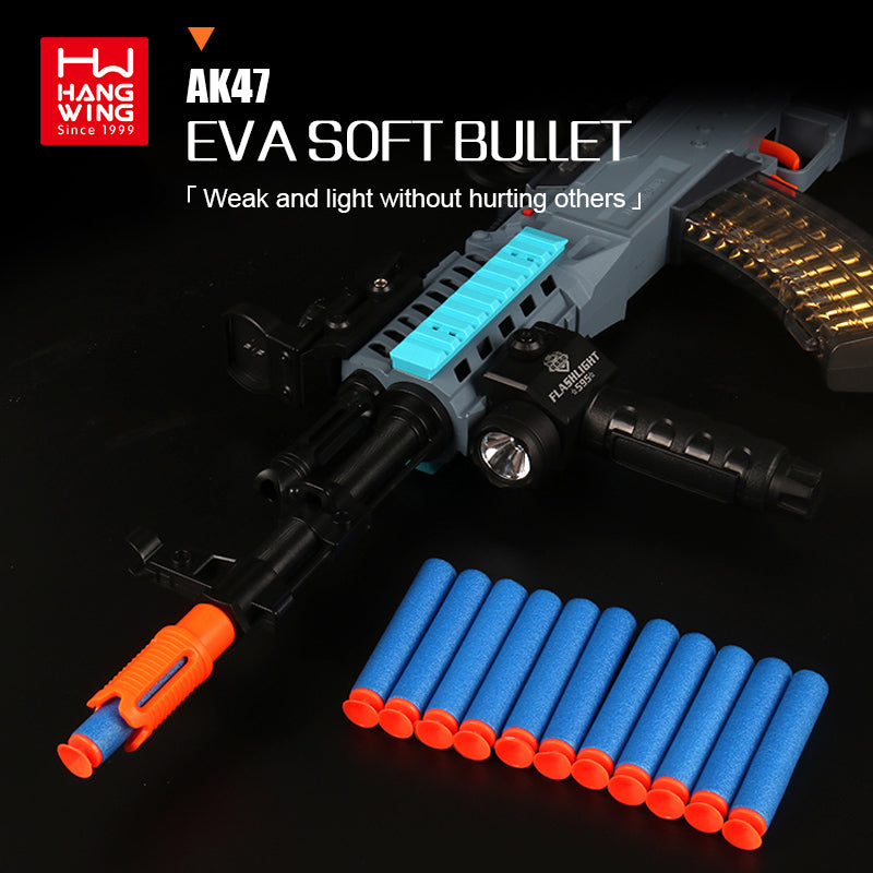 Hang Wing AK47 Special Force Set – Electric Soft-Shot Blaster with Light, Sound & Smoke Effect (65cm)